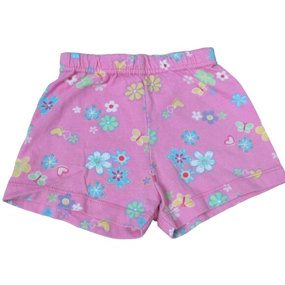 Garanimals Pull On Elastic Shorts Girls‎ Size 12M Pink Floral Toddler Bottoms - Picture 1 of 3
